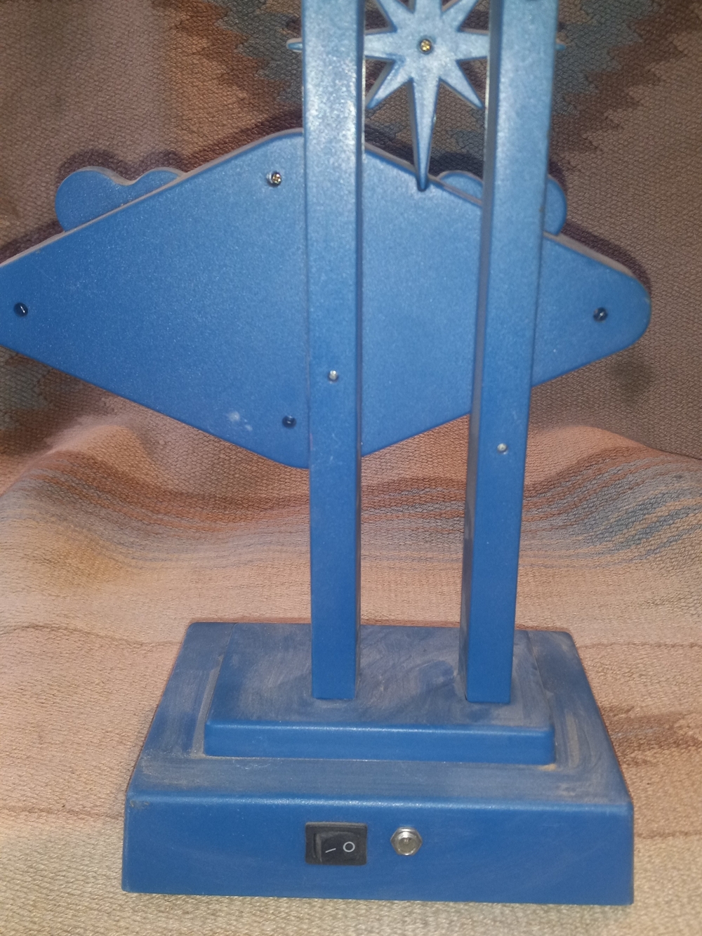 Night Lamp  Lights Up.  Blue Decorative Table Accent Lamp.